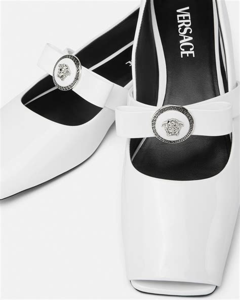 Gianni Ribbon Open Patent Ballerinas 